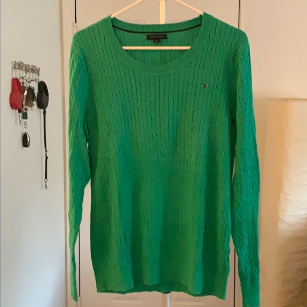 Long sleeve cable knit sweater